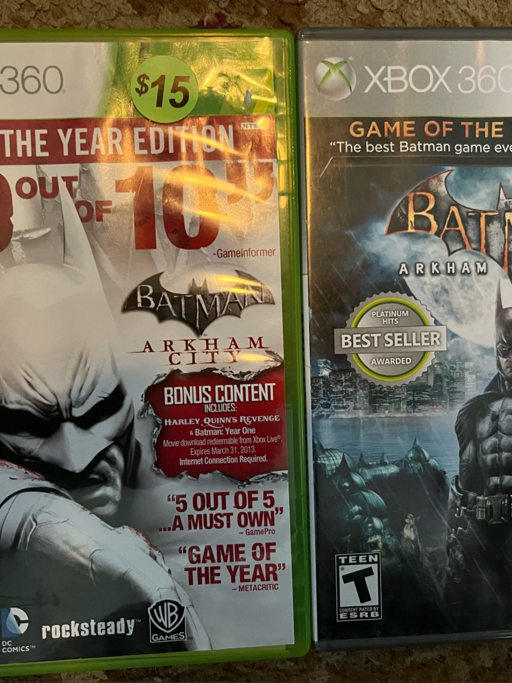 Xbox 360 Action & Superhero Games Lot of 2 Bundle Microsoft bundle batman dc